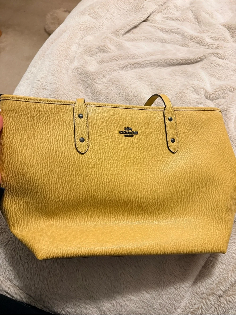 Coach Yellow Pebbled Leather Tote